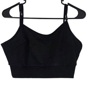Activewear Black Crop Tank Top Bra Athletic Gym Workout Sports Size 4
